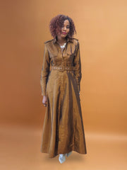 Shop-Maxi-shirt-dress-in-bronze-taffeta-tall-women-size