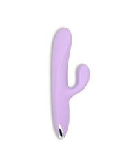 silicone thrusting vibrator side profile in lilac color from velvet thruster