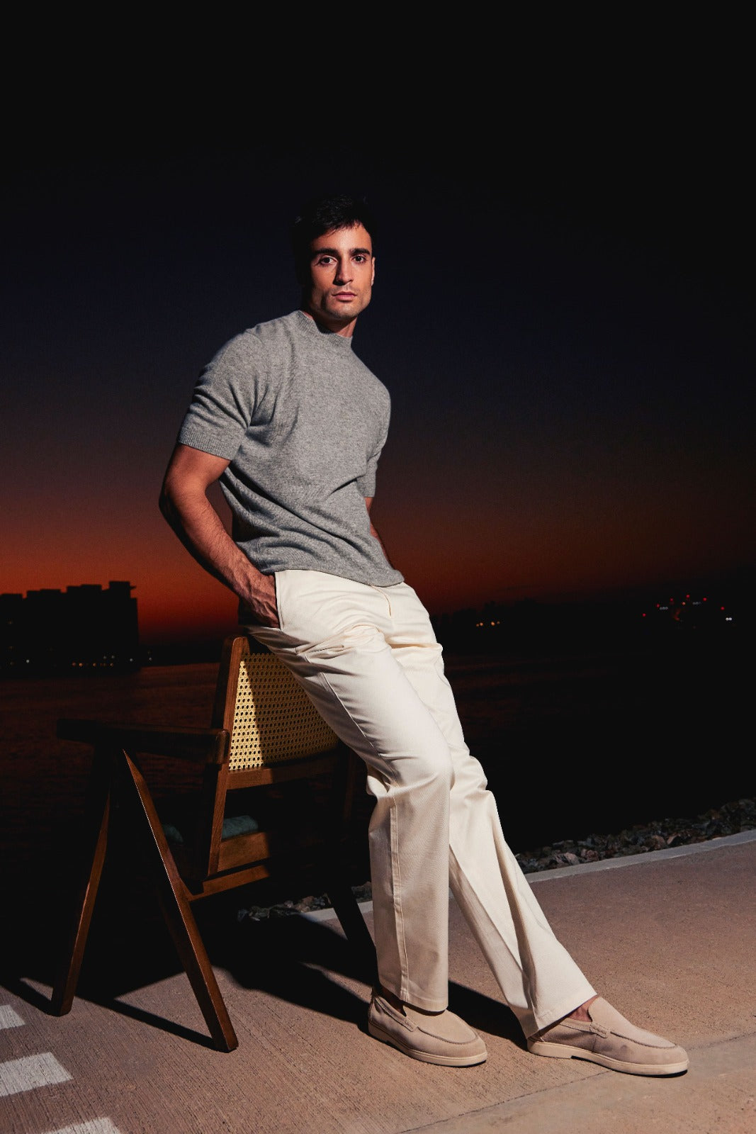 Men Calvin Cashmere Crewneck T-Shirt