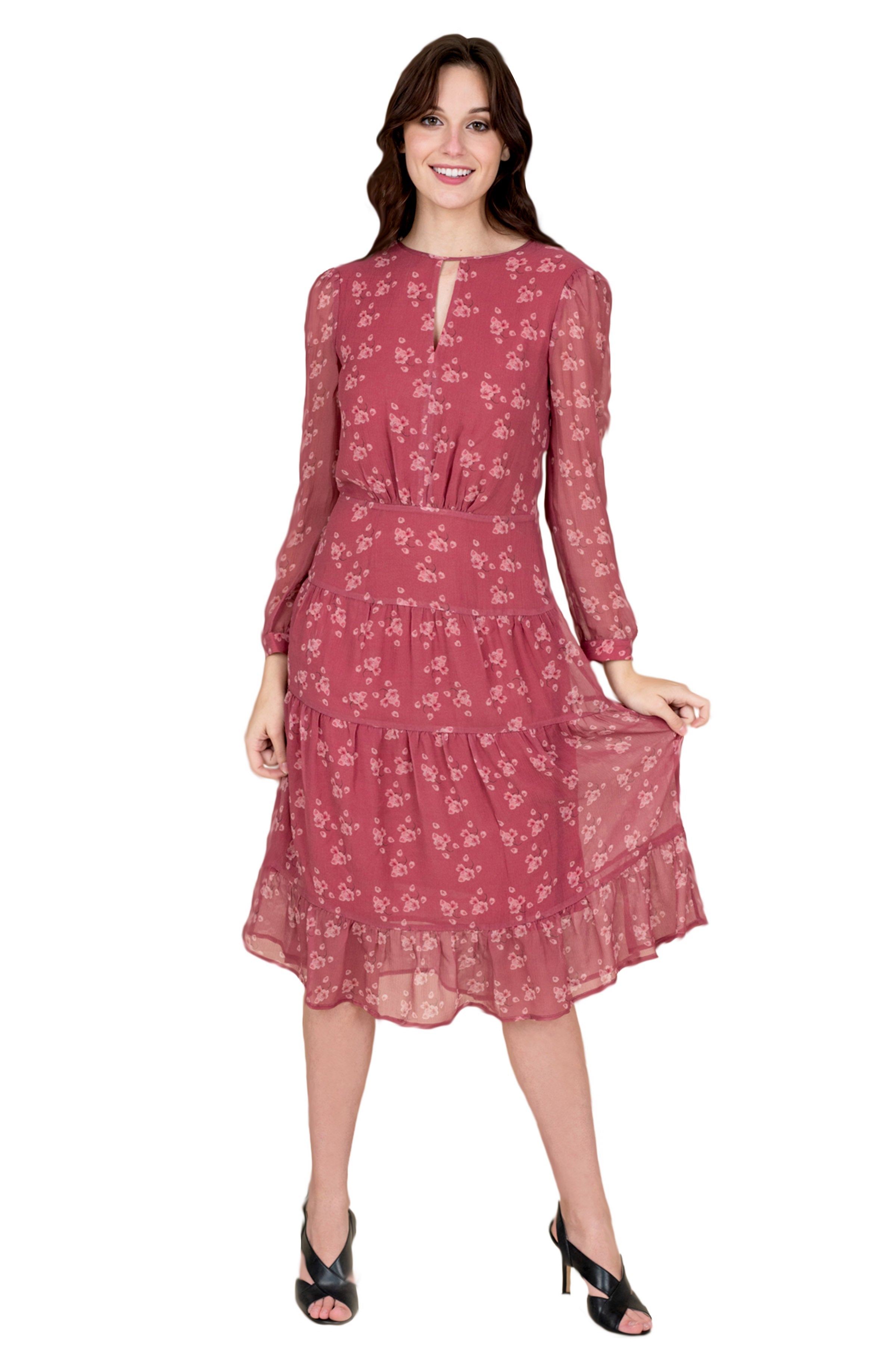 Women Floral Fit and Flare Dress | Farah Naz New York
