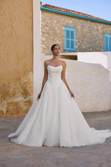 Sophia Tolli "Joy" Strapless Drop Waist Organza Bridal Gown