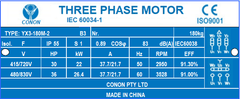 Brand-new 2 poles 22kw 30HP 2800rpm shaft 48mm Induction Electric motor 3 phase 415/720v compressor