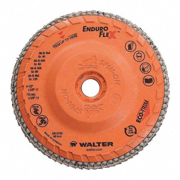 Walter Flap Disc, Medium, Grit 60, 4-1/2"Dia.
