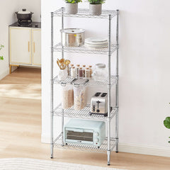 Chrome Wire Storage 6-Tier Garage Shelves 60cm x 35cm x 180cm Open Concept