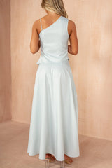 Janice Duck Egg Buckle Shoulder Top