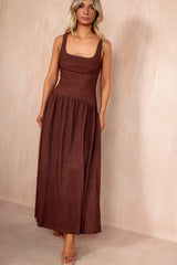 Shirley Chocolate Textured Dress