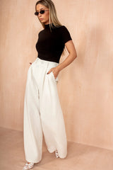 Kelsey Stone Linen Wide Leg Trousers