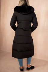 Esther Black Padded Longline Coat