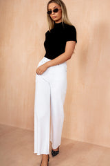 Skye White Denim Wide Leg Jeans