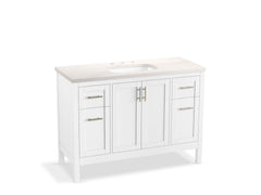 KOHLER K-39606-ASB Hadron 48" bathroom vanity cabinet with sink and quartz top