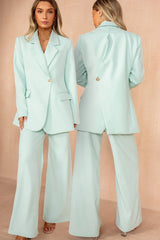 Jean Mint Split Back Blazer