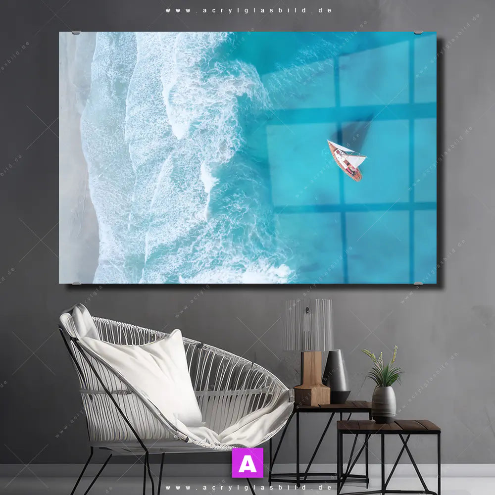 Acrylglasbild Yacht Im Meer Querformat Produktvorschau