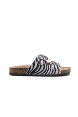 Leane Zebra Print Buckle Sliders