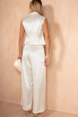 Mila Champagne Satin Waistcoat Co Ord