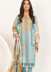 Al Karam Printed Lawn Suits Unstitched 3 Piece AK21S-2 SS-04-21-2 Aqua - Summer Collection