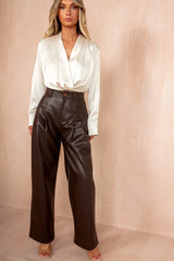 Jolie Champagne Satin Wrap Bodysuit