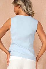 Jamie Sky Blue Square Neck Waistcoat
