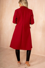 Winona Burgundy Longline Double Breasted Coat