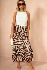 Indie Brown Animal Print Smock Dress
