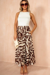 Indie Brown Animal Print Smock Dress