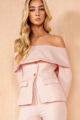 Liv Pink Bardot Blazer Top