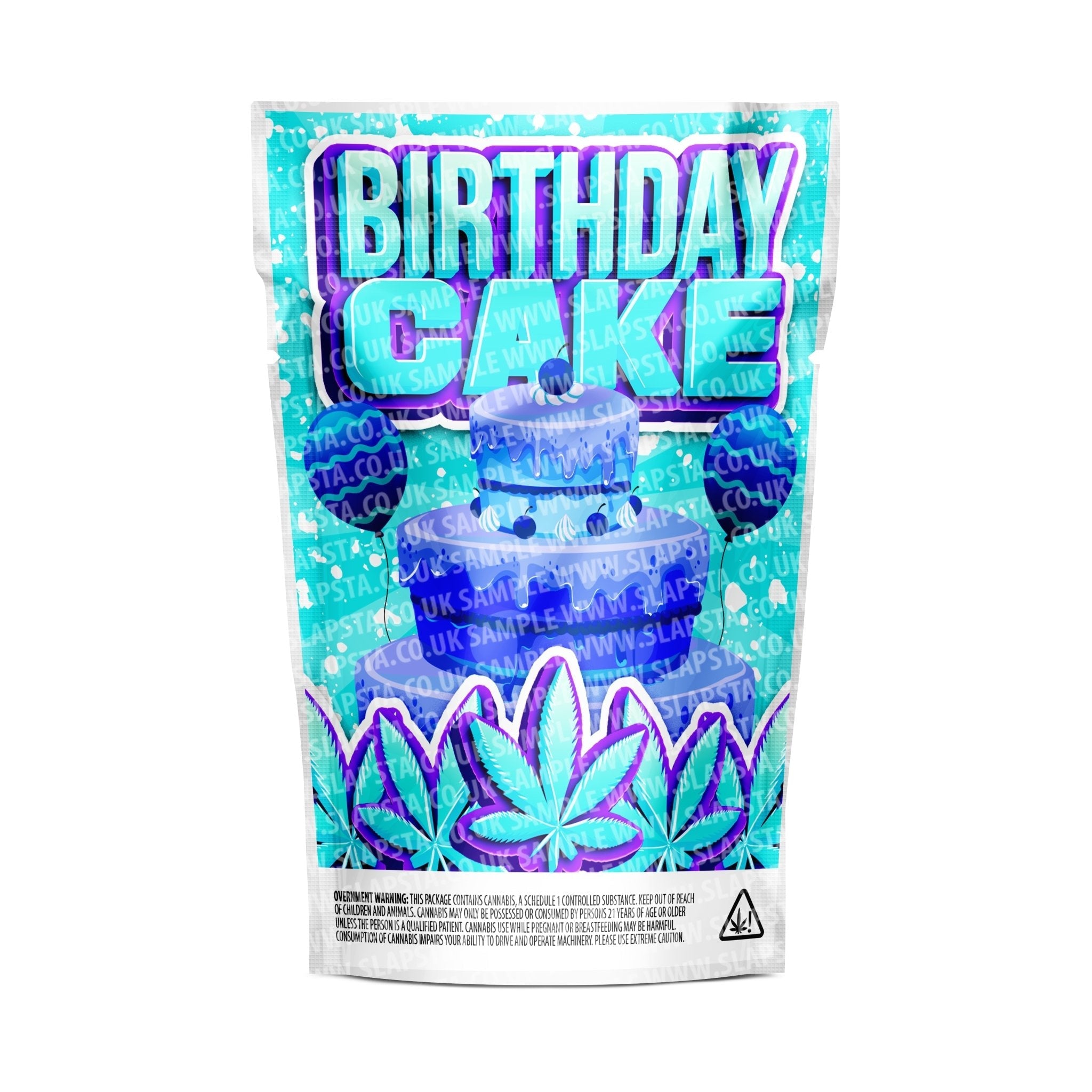 Birthday Cake Mylar Pouches Pre-Labeled - 3.5g (1/8oz) / No / 16pcs
