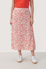 Biserapw Skirt Mandarin Red Mini Flower | Skjørt | Smuk - Dameklær på nett