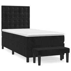 Black Box Spring Bed with Pocket Spring Velvet Mattress King Single