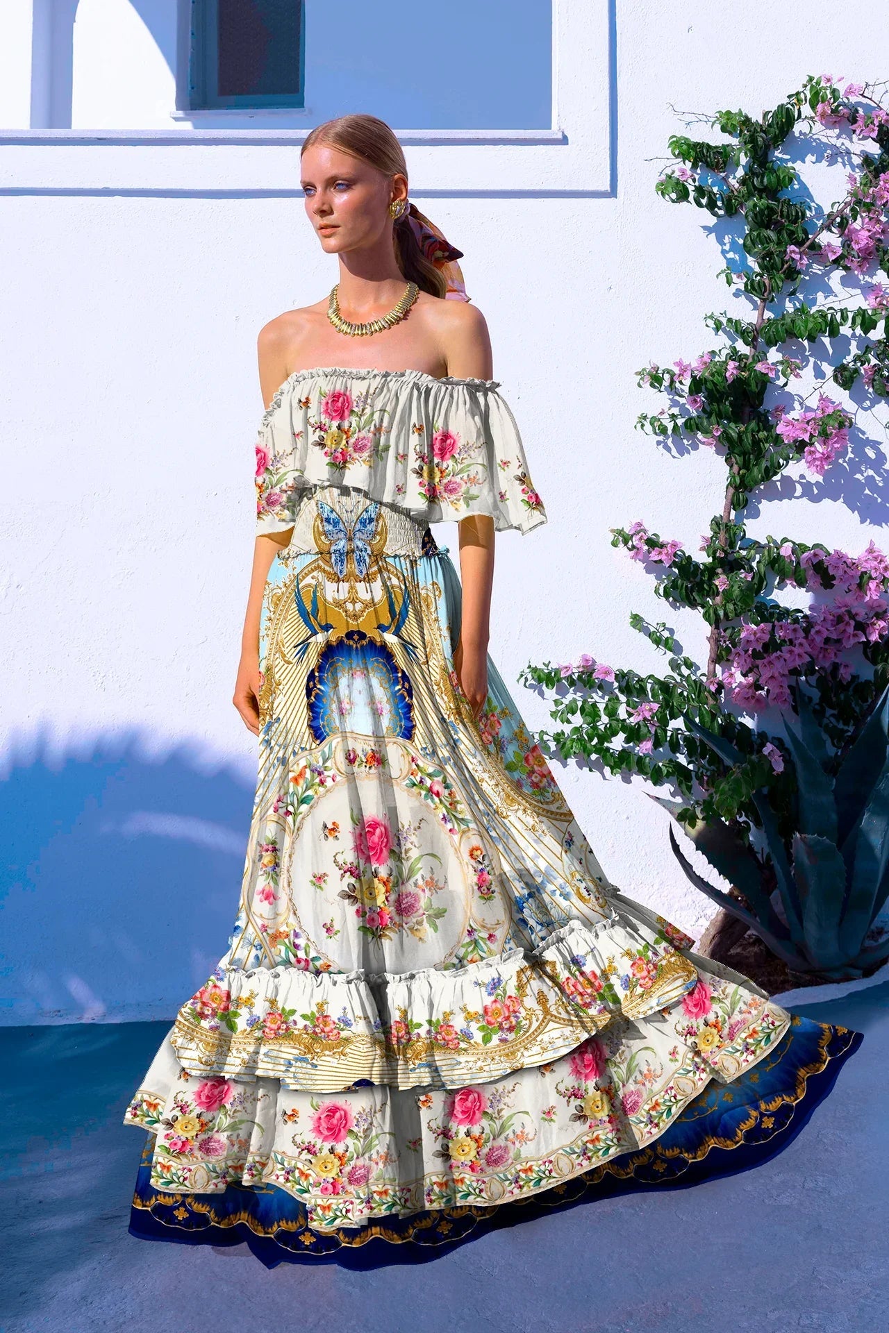 royal blue dresses for women,
off the shoulder dress, flowy maxi dress, Shahida Parides,