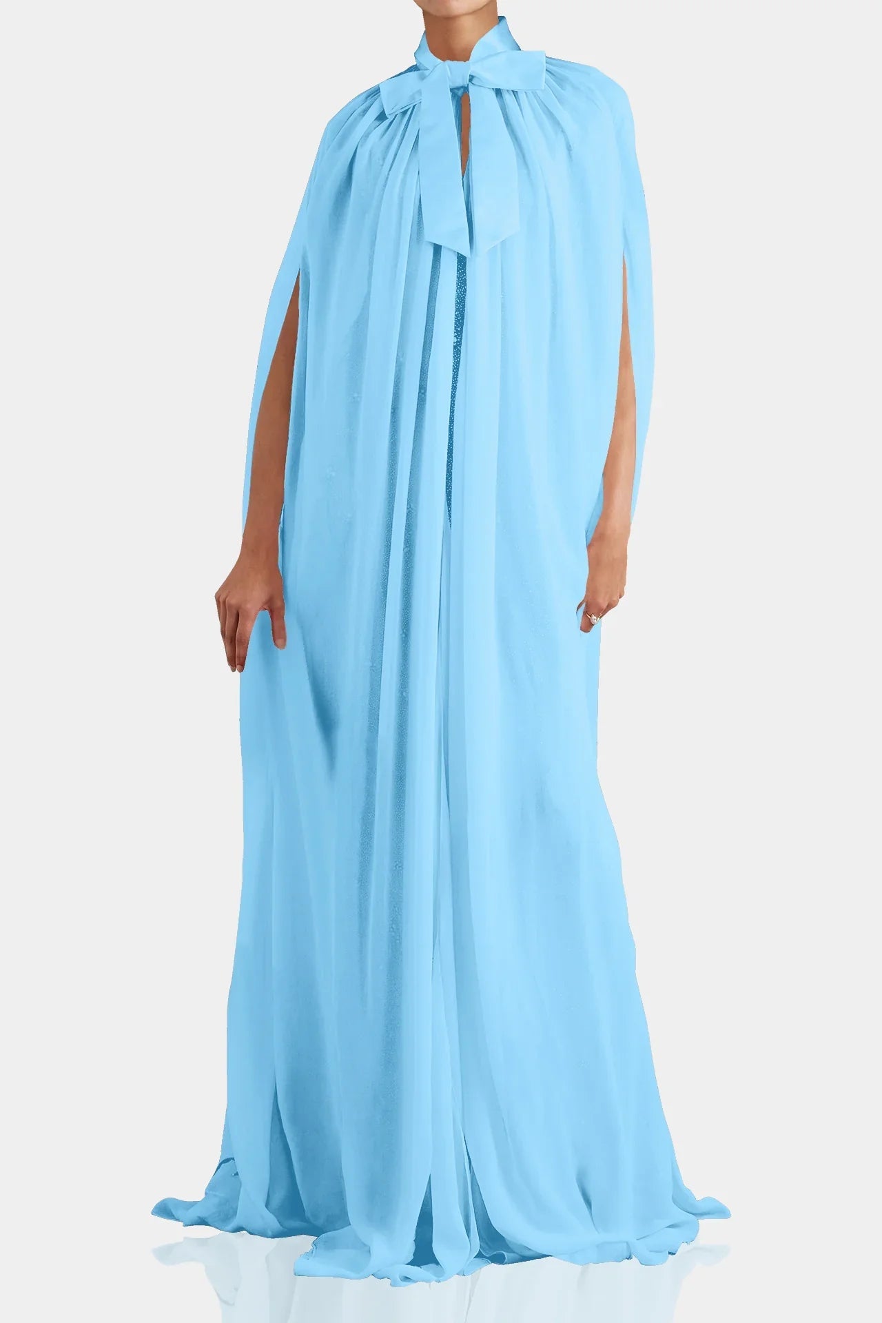 cape maxi dress,
Shahida Parides,
blue colour maxi dress,
floor length dress,