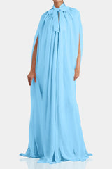cape maxi dress,
Shahida Parides,
blue colour maxi dress,
floor length dress,