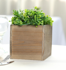 Square Wood Box - 7 in