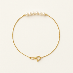 Bracelet NANÉA | Or Jaune & Perles Banches