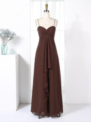 Brown Bridesmaid Dresses,Empire Waist Bridesmaid Dress,Long Bridesmaid Dress,BD00320