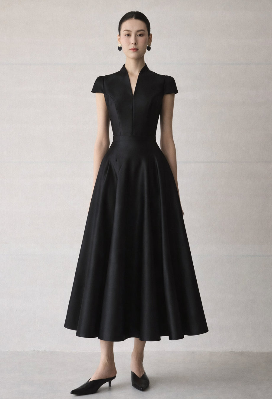 Betty black Midi Dress, Black Cocktail Dress, buy a black dress, black tie wedding guest dress