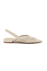 Ivy Nude Woven Slingback Shoes