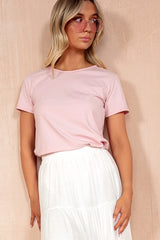 Lacey Pink Cotton T Shirt