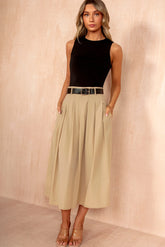 Haven Stone 2 in 1 Belted Midi Dress