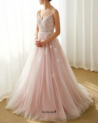 blush wedding dress