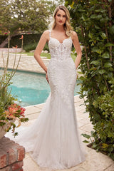 Wedding Dresses Long Corset Lace Mermaid Wedding Dress Off White