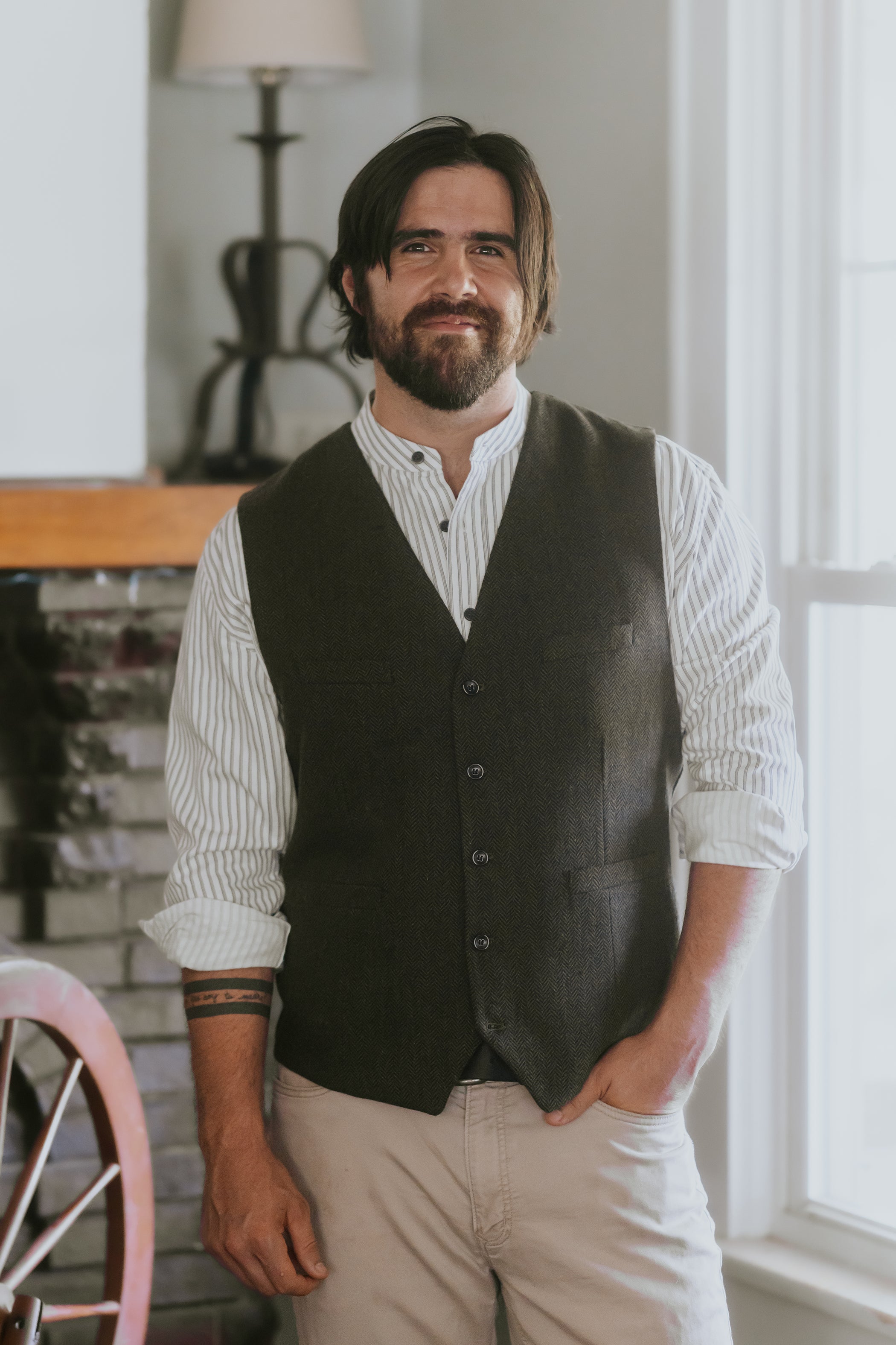 Celtic Ranchwear Men’s Irish Herringbone Wool Vest