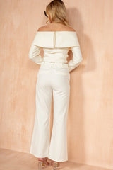 Laura Cream Straight Leg Trousers