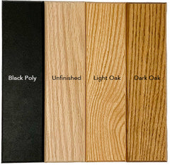 Color palate with 4 wood options for wall gun mounts
