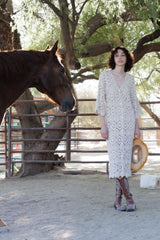 crochet designer dress, crochet white midi dress, sexy crochet outfit, HT 360 Collective,