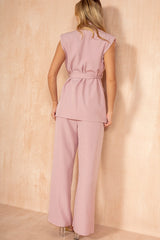 Kendal Dusty Pink Sleeveless Blazer Suit