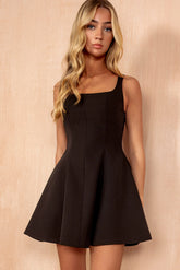 Madelyn Black Skater Mini Dress