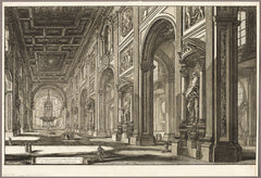 Interior view of the Basilica of St. John Lateran, from Views of Rome - Giovanni Battista Piranesi, Poster Print Wall Art