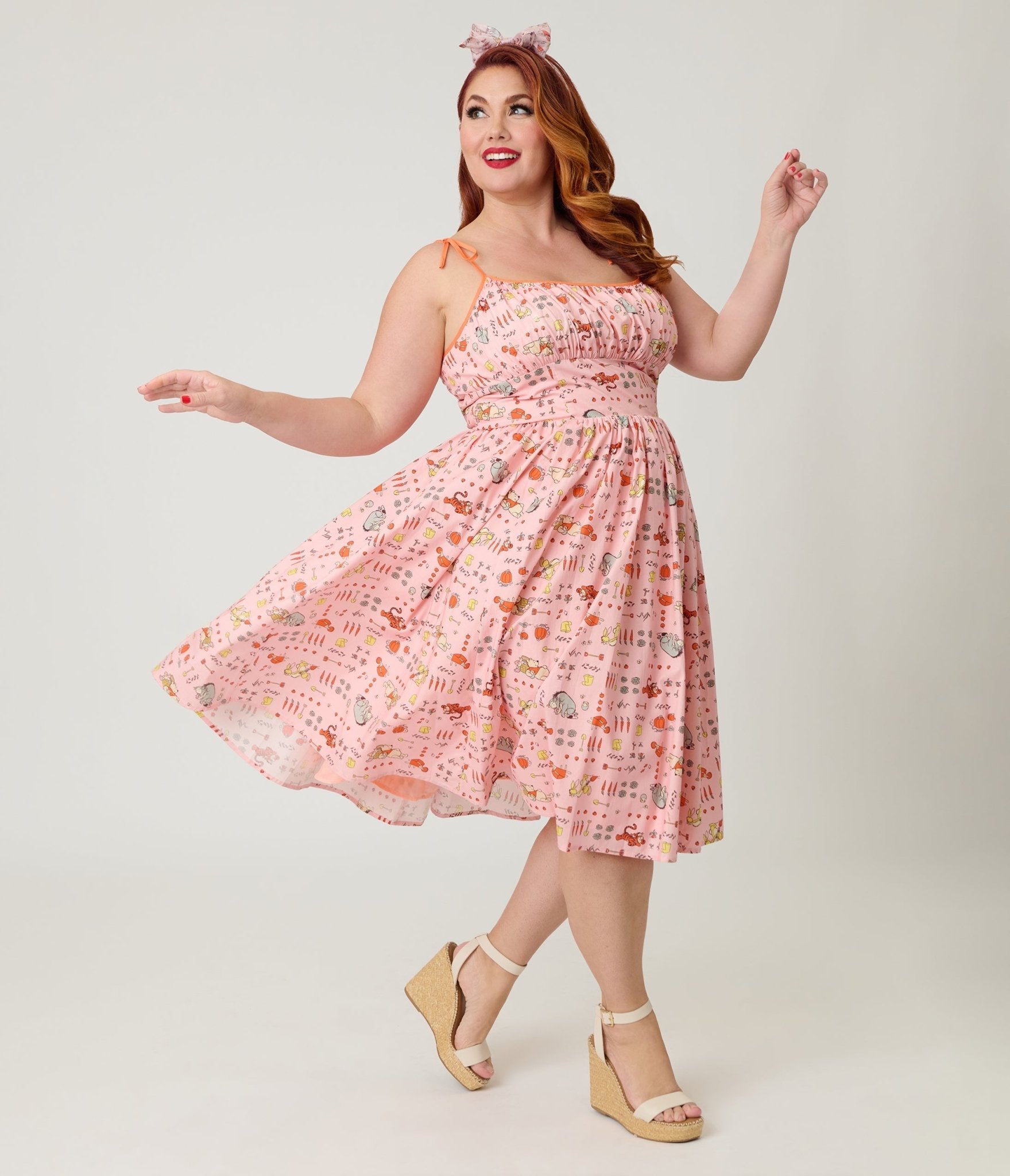 Disney Winnie the Pooh x Unique Vintage Plus Size Pooh Farm Cotton Swing Dress - Unique Vintage - Womens, DRESSES, SWING