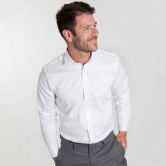Ash & Erie White Wrinkle Resistant Dress Shirt for Short Men Dress Shirts