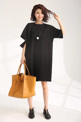 Casual Cute Cotton Dresses Women Loose Clothes 835 - FantasyLinen